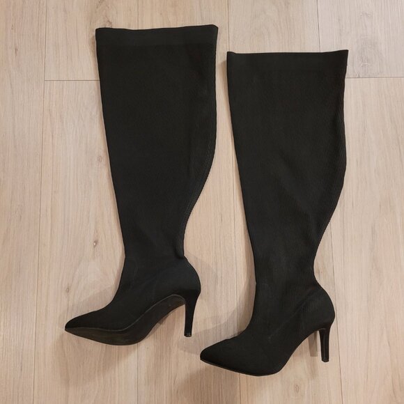 TORRID | Knit Stiletto Over The Knee Boot Heels | Sz. 8WW - Picture 2 of 8